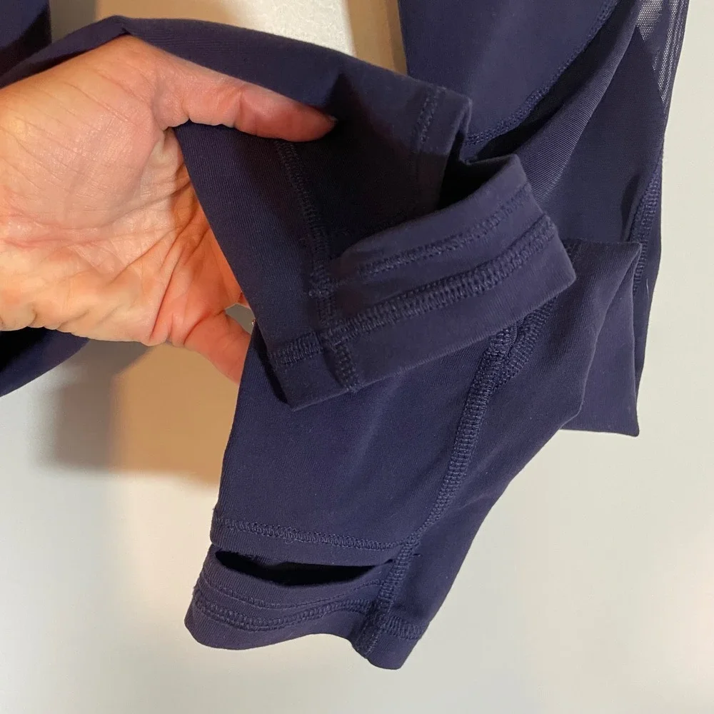 Alo‎ Yoga High Waist Coast Stirrup Legging Mesh Navy Blue Medium Full Length